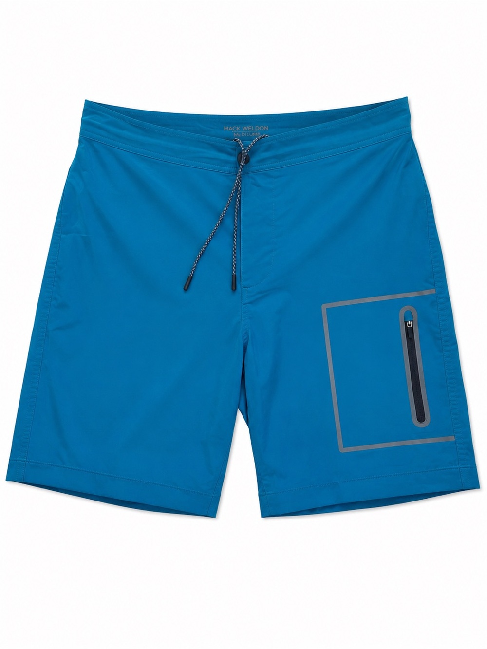 Mack Weldon Blue Men's Swim Trunks Shorts Zip Pockets Size 33/34 Beach wear
